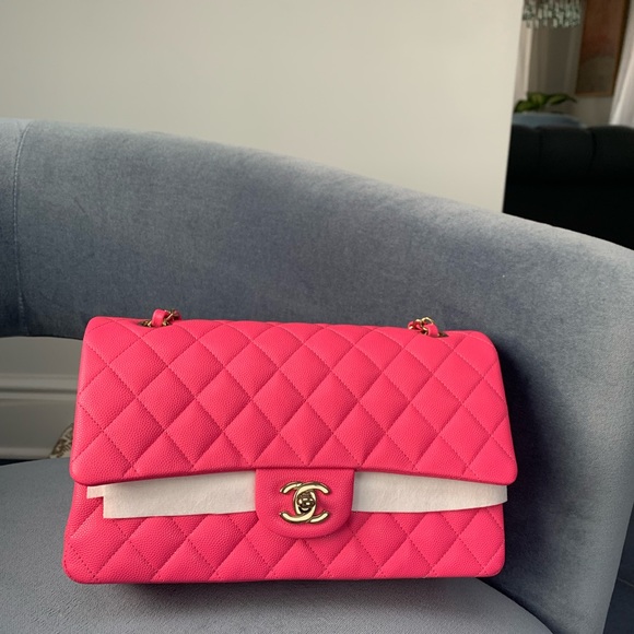 CHANEL Medium Classic Double Flap Bag Pink  NK289 Caviar LGHW 22K New /r… - Picture 3 of 15